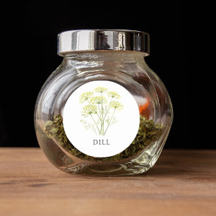 Herb Dill Watercolor Classic Round Sticker