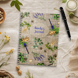 Herb Garden Pattern Custom Summer Notebook
