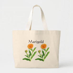 Herb Garden Series - Marigold Large Tote Bag