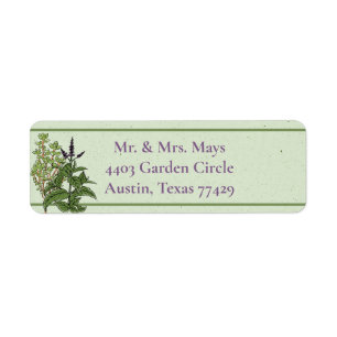 Herb Green Garden Return Address Label
