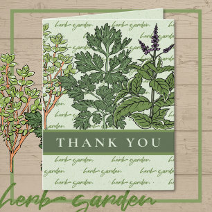 Herb Green Garden  Thank You Card