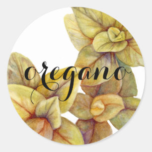 Herb Label: Oregano Classic Round Sticker