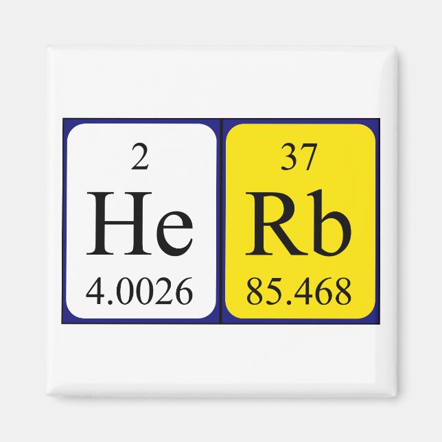Herb periodic table name magnet (Front)