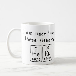 Herb periodic table name mug