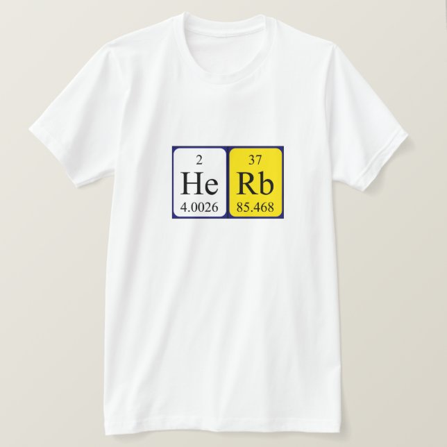 Herb periodic table name shirt (Design Front)