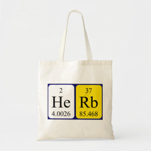 Herb periodic table name tote bag