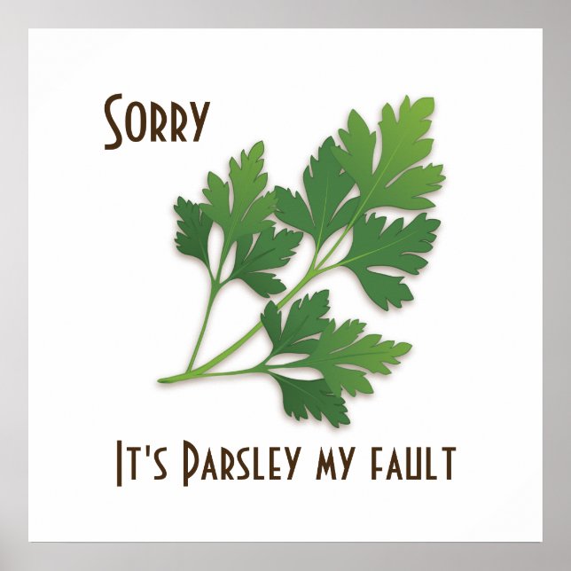 Herb Pun, Sorry It's Parsley My Fault Poster (Front)