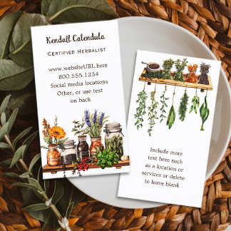Herb Shelf Herbalist Naturopath  Business Card