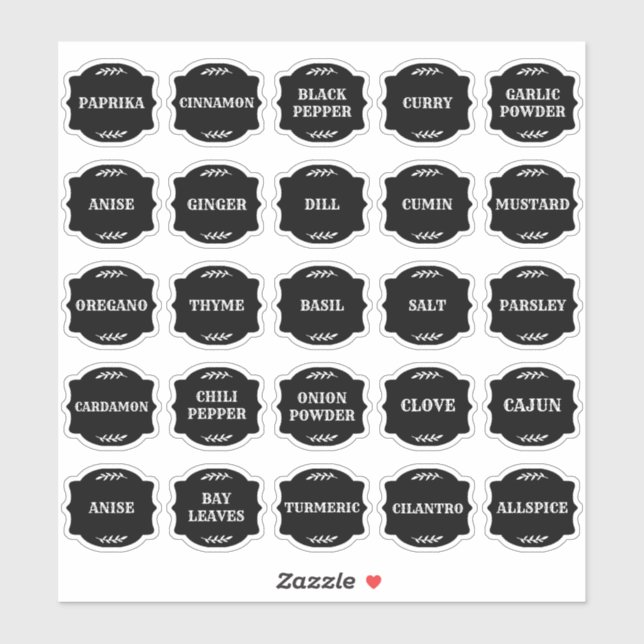Herb & Spice Jar Labels  (Sheet)