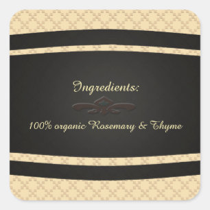 Herb & Spice/ U Pick Colour Black Board Ingredient Square Sticker