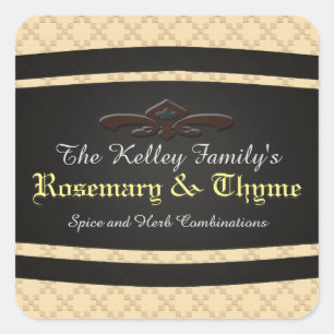 Herb Spice U Pick Colour Black Chalk Board Product Square Sticker