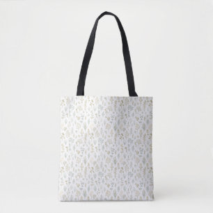 Herb Sprigs Micro Botanical Repeating Pattern Tote Bag