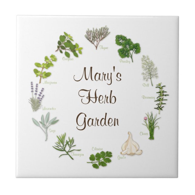 Herb Tile for your Herb Garden (Front)