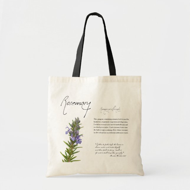 Herbal Apothecary: Rosemary | Botanical Tote Bag (Front)