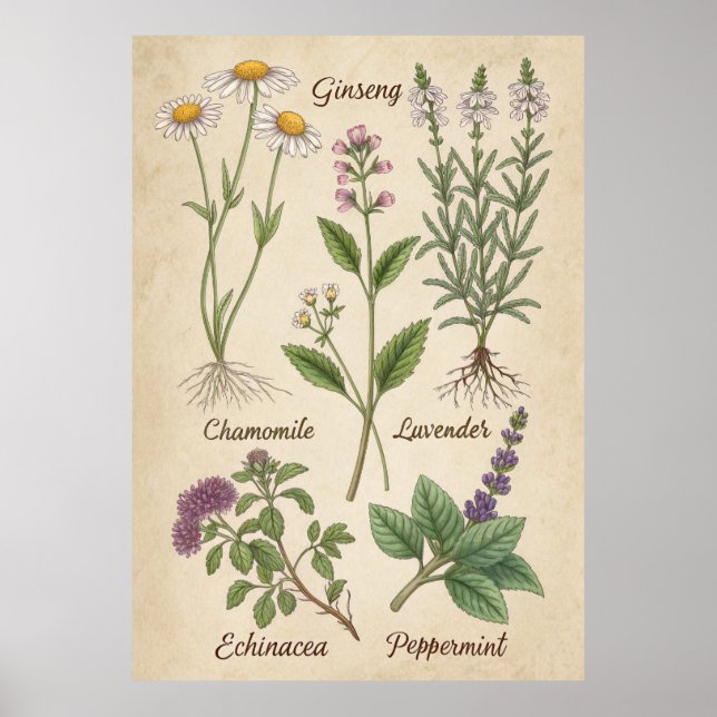 Herbal Elegance: Medicinal Tales in Ink - Poster (Front)