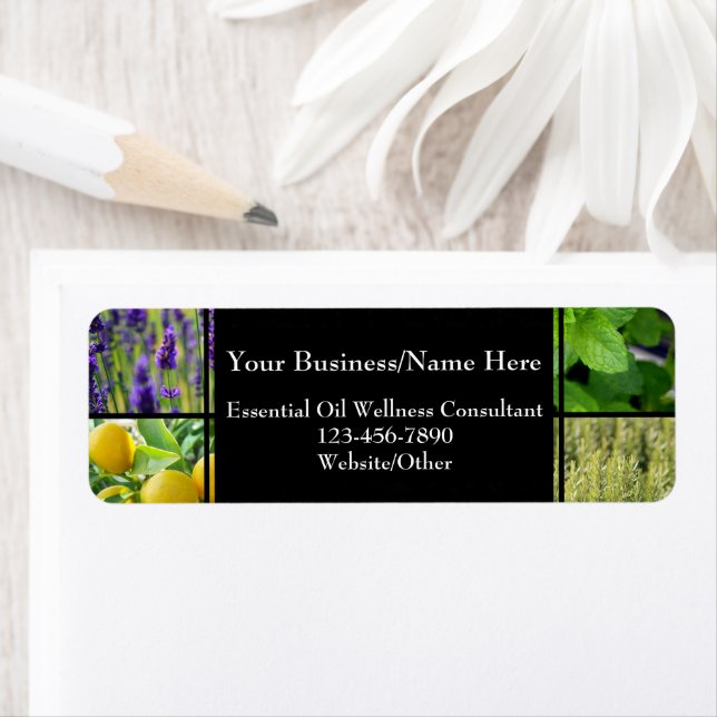 Herbal Essential Oil Business Bottle Contact Return Address Label (Insitu)