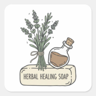 Herbal Healing Soap Label | Natural Skincare