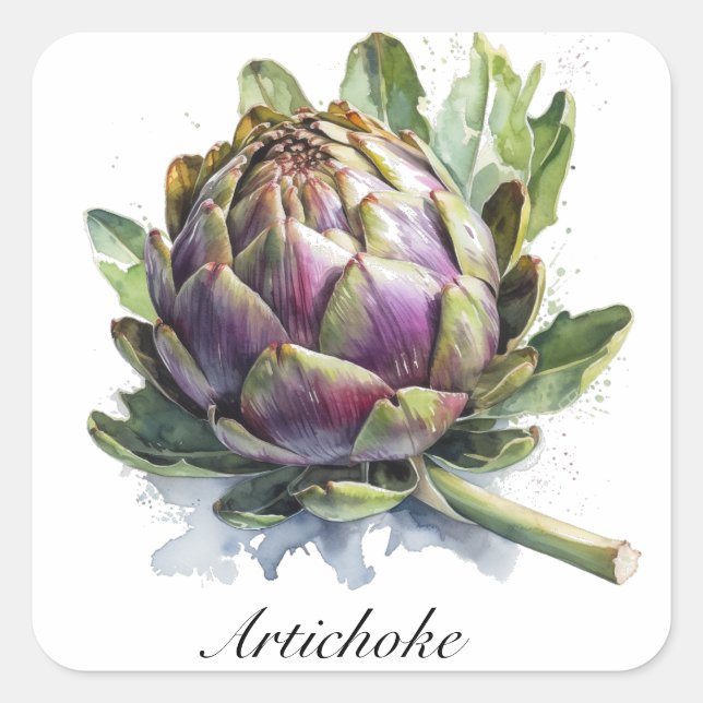 Herbal Life: Artichoke customisable  Square Sticker (Front)