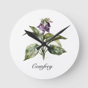 Herbal Life: comfrey customisable Round Clock