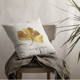 Herbal Life, Golden Ginkgo Biloba customisable Cushion