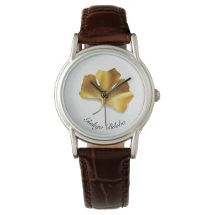 Herbal Life: Golden Ginkgo Biloba customisable Watch