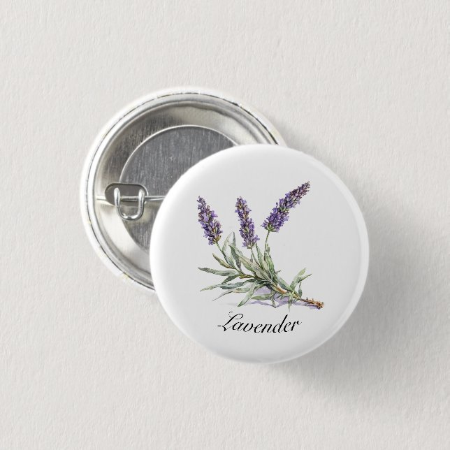 Herbal Life: Lavender, customisable  3 Cm Round Badge (Front & Back)