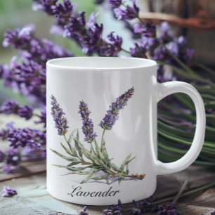 Herbal Life: Lavender, customisable  Two-Tone Coffee Mug