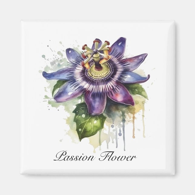 Herbal Life: passion flower customisable Magnet (Front)