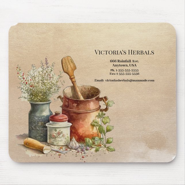 Herbal Logo Vintage Mouse Pad (Front)
