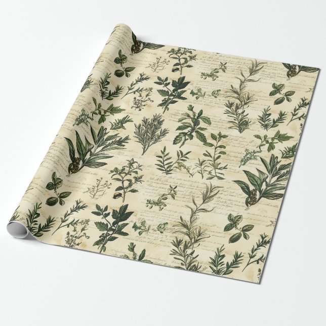 Herbal mix wrapping paper (Unrolled)