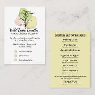 Herbal Natural Soap And Candle Product Range Card