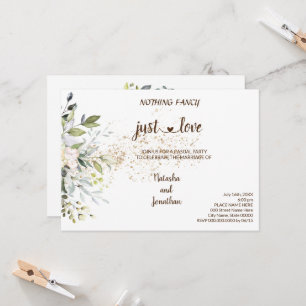Herbal Nothing Fancy just Love Elopement Invitation