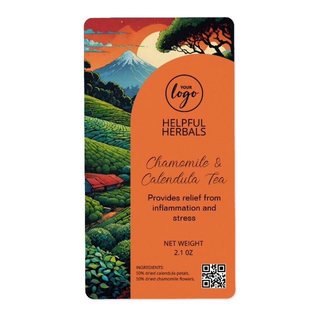 Herbal Tea Product Pouch Labels (Front)