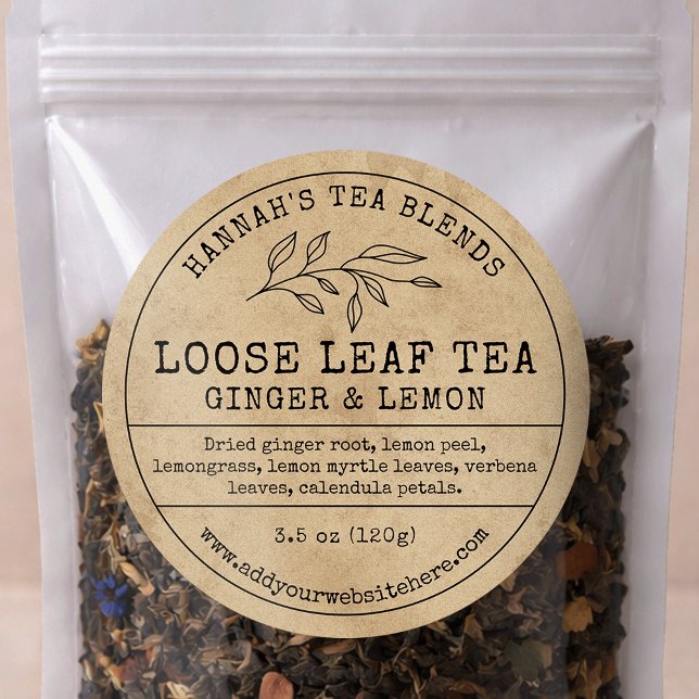 Herbal Tea Rustic Vintage Simple Ingredients Label (Creator Uploaded)