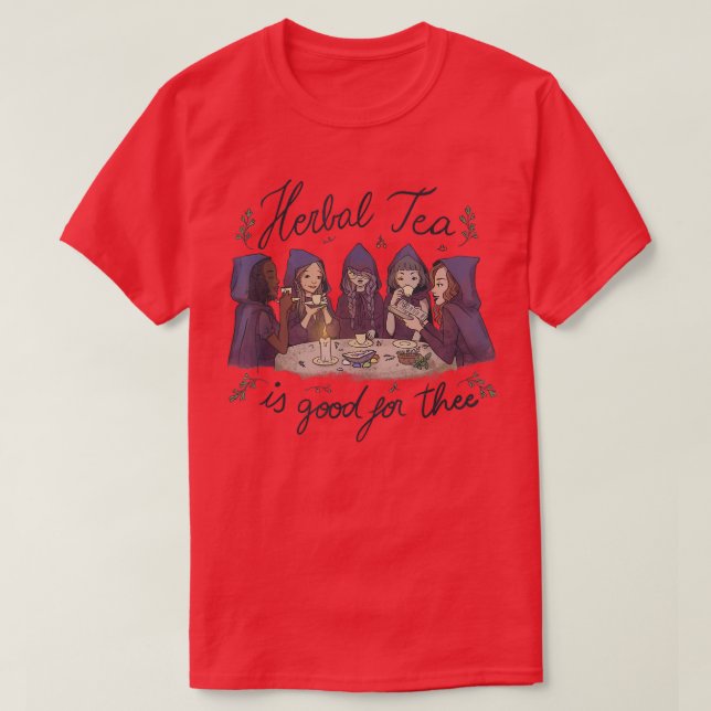 Herbal Tea Witch Design Witchy Spellcaster T-Shirt (Design Front)