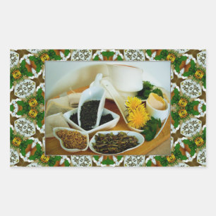HERBAL TEATIME # 2 ~ Rectangle  Envelope Sealer Rectangular Sticker