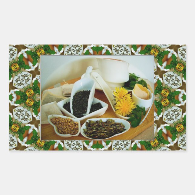 HERBAL TEATIME # 2 ~ Rectangle  Envelope Sealer Rectangular Sticker (Front)