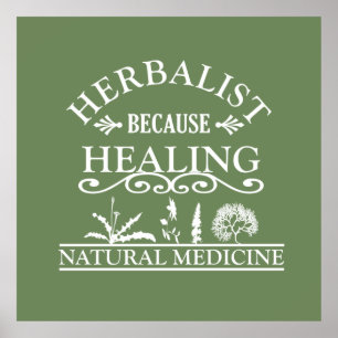 herbalist because healing poster