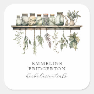 Herbalist Botanical Apothecary Product  Square Sticker