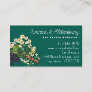 Herbalist Business Cards Feverfew Elderberry