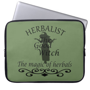 Herbalist green witch magic natural medicine laptop sleeve