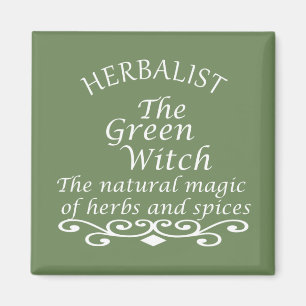 Herbalist green witch magic natural medicine magnet