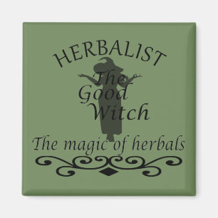 Herbalist green witch magic natural medicine magnet
