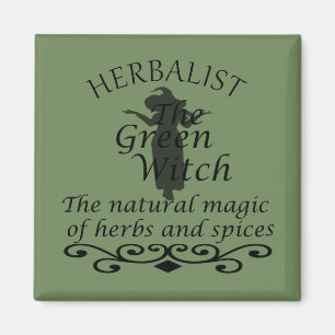 Herbalist green witch magic natural medicine magnet