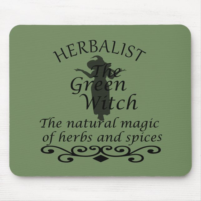 Herbalist green witch magic natural medicine mouse pad (Front)