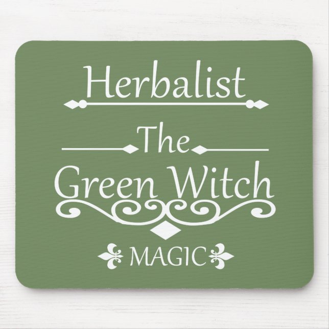Herbalist green witch magic natural medicine mouse pad (Front)