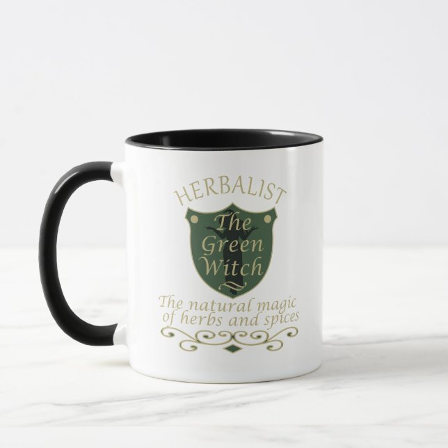 Herbalist green witch magic natural medicine mug (Left)