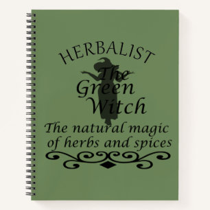 Herbalist green witch magic natural medicine notebook