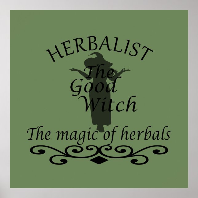 Herbalist green witch magic natural medicine poster (Front)