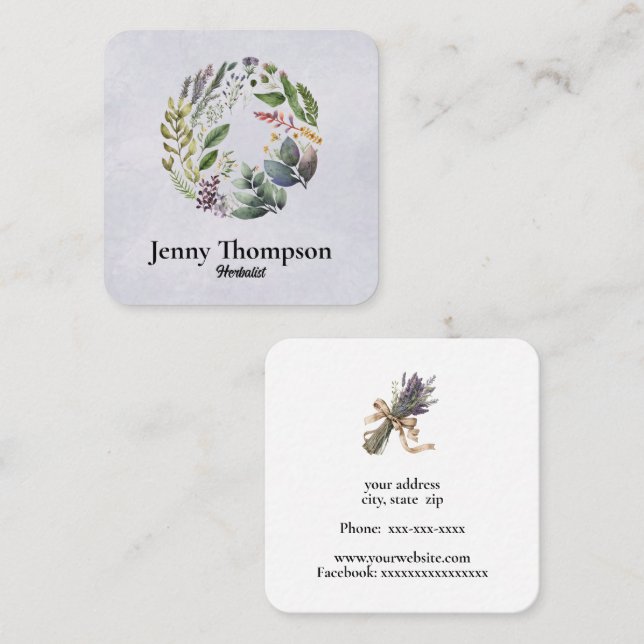 Herbalist Square Business Card (Front/Back)